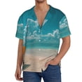 thumbnail image 1 of Gukieu Shopping Cart On Tropical Beach Print Men's Short-sleeved Shirts, Button-down Pocket Shirts, T-shirts, Beach Vacation Travel Summer Clothing-Small, 1 of 5