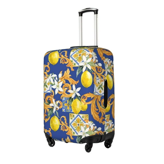 Gukieu Sicilian Style Print Suitcase Protective Cover, Elastic Zipper Buckle Suitcase Protective Cover, Suitable for Travel, Business Trip-Large