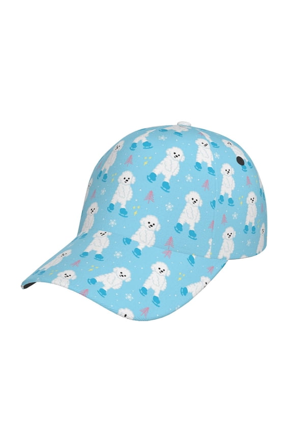 Skating Poodle Fun Prin Baseball Cap, Adjustable Sweat-wicking Daily,Travel, Sports Cap, Unisex