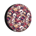 thumbnail image 1 of Gukieu Skull record artist Print Car Tire Cover, Adjustable Waterproof and Dustproof Tire Protection Cover, Suitable for SUV, Truck, Van-15 inch, 1 of 6