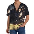 thumbnail image 1 of Gukieu Sleeping Dragon In Forest Print Men's Short-sleeved Shirts, Button-down Pocket Shirts, T-shirts, Beach Vacation Travel Summer Clothing-Small, 1 of 5