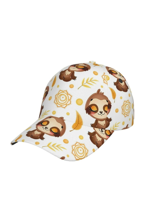 Sloth Yoga Prin Baseball Cap, Adjustable Sweat-wicking Daily,Travel, Sports Cap, Unisex