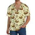 thumbnail image 1 of Gukieu Snail With Mushrooms Print Men's Short-sleeved Shirts, Button-down Pocket Shirts, T-shirts, Beach Vacation Travel Summer Clothing-X-Large, 1 of 5