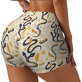 thumbnail image 1 of Gukieu Snake And Floral Print Women's Sports Shorts, Elastic Waist High Stretch Running Yoga Gym Sweatpants-XX-Large, 1 of 8