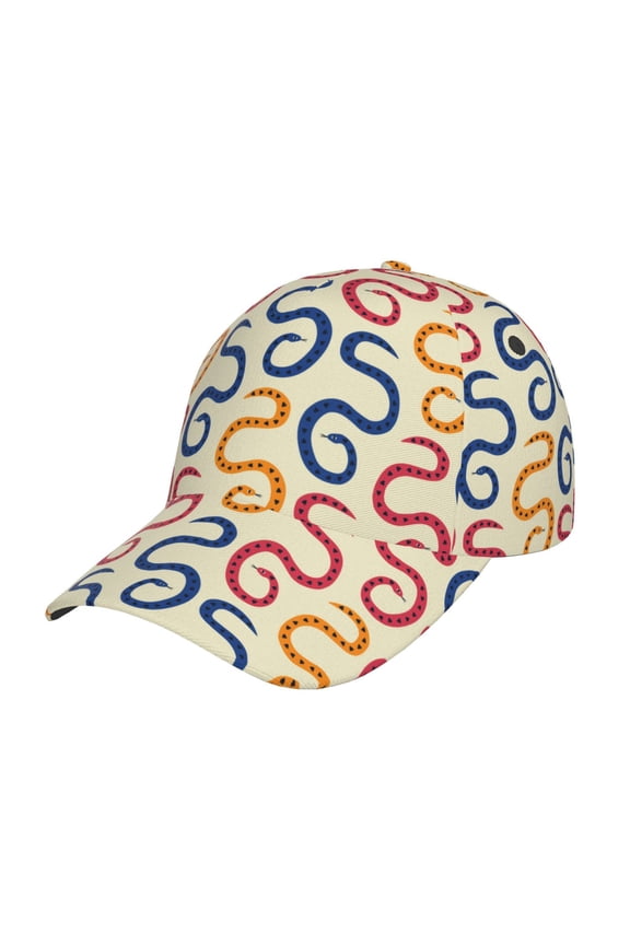 Snake Prin Baseball Cap, Adjustable Sweat-wicking Daily,Travel, Sports Cap, Unisex