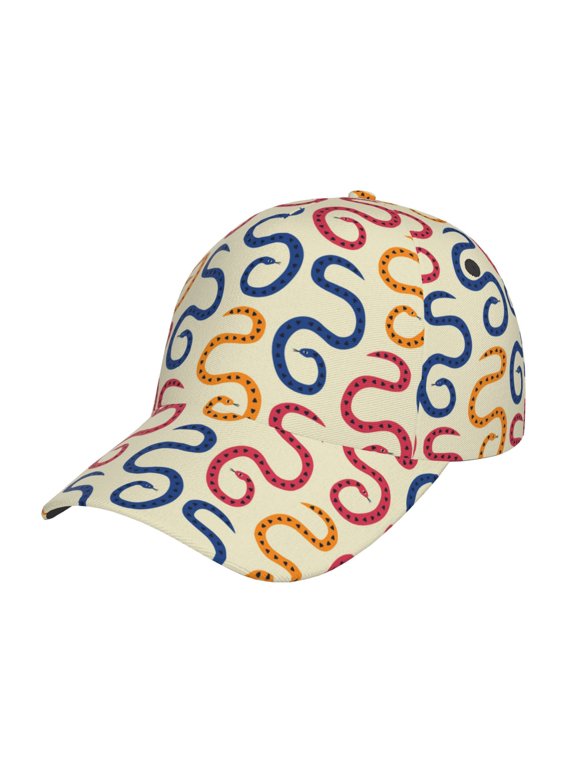 Snake Prin Baseball Cap, Adjustable Sweat-wicking Daily,Travel, Sports Cap, Unisex