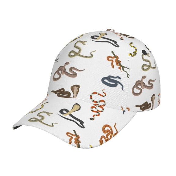 Gukieu Snake Prin Baseball Cap, Adjustable Sweat-wicking Daily,Travel, Sports Cap, Unisex