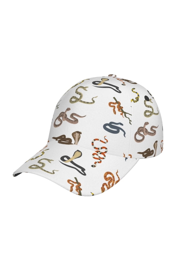 Snake Prin Baseball Cap, Adjustable Sweat-wicking Daily,Travel, Sports Cap, Unisex