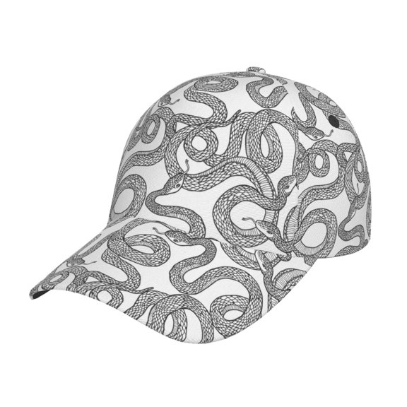 Gukieu Snake Prin Baseball Cap, Adjustable Sweat-wicking Daily,Travel, Sports Cap, Unisex