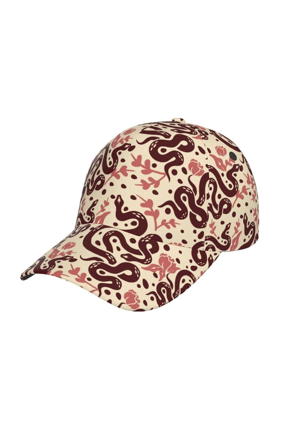 Snake Prin Baseball Cap, Adjustable Sweat-wicking Daily,Travel, Sports Cap, Unisex