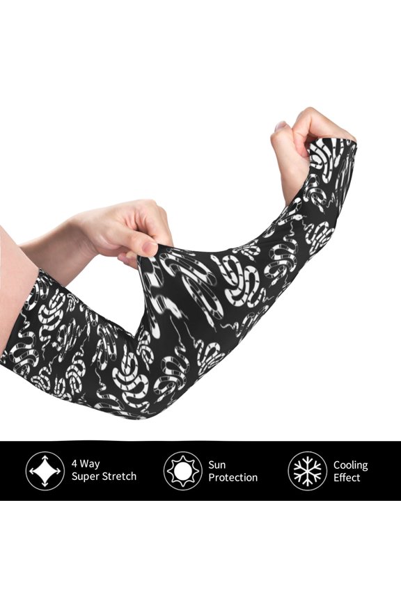 Snake for Adult Ice Silk Sun Protection Arm Sleeves, Moisture Wicking, UV Protection Outdoor Sports Arm Sleeves, Unisex