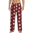 thumbnail image 1 of Gukieu Snowflake red plaid Print Men's Home Trousers, Elastic Drawstring Home Pajamas Clothing Suitable for Adult Men-Large, 1 of 6