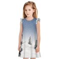 thumbnail image 1 of Gukieu Snowman And Christmas Tree Print Girls' Flying Sleeves Nightdress, Round Neck Sleeveless Princess Dress, Nightgown and Home Clothes-, 1 of 6