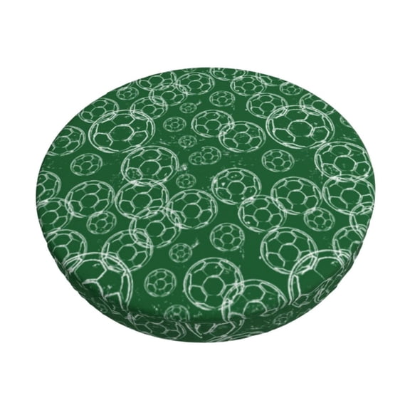 Gukieu Soccer Print Round Chair Cover, Dust-proof and Non-slip Bar Chair Protective Cover, Suitable for Bars, Restaurants, Offices-12 inch