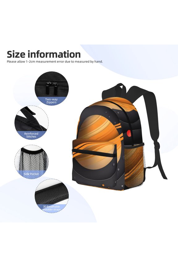 Solar System Paper Art Print Backpack, Waterproof Backpack with Adjustable Shoulder Straps, Suitable for Campus, Business, Travel, Unisex