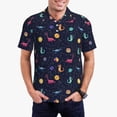 thumbnail image 1 of Gukieu Space Dinosaur Print Men's Quick-drying POLO Shirt, Button-down Summer T-shirt, Suitable for Work and Outdoor Activities-Medium, 1 of 6