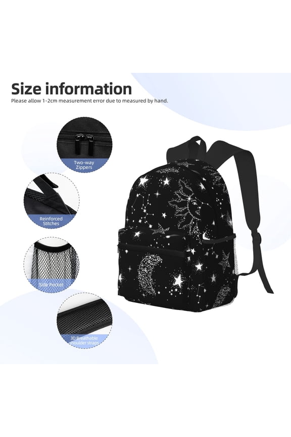 Space Galaxy Print Backpack, Waterproof Backpack with Adjustable Shoulder Straps, Suitable for Campus, Business, Travel, Unisex