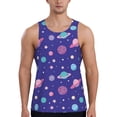thumbnail image 1 of Gukieu Space Print Men's Quick Dry Fitness Vest, Round Neck Sleeveless Fitness Bodybuilding Top-Large, 1 of 7