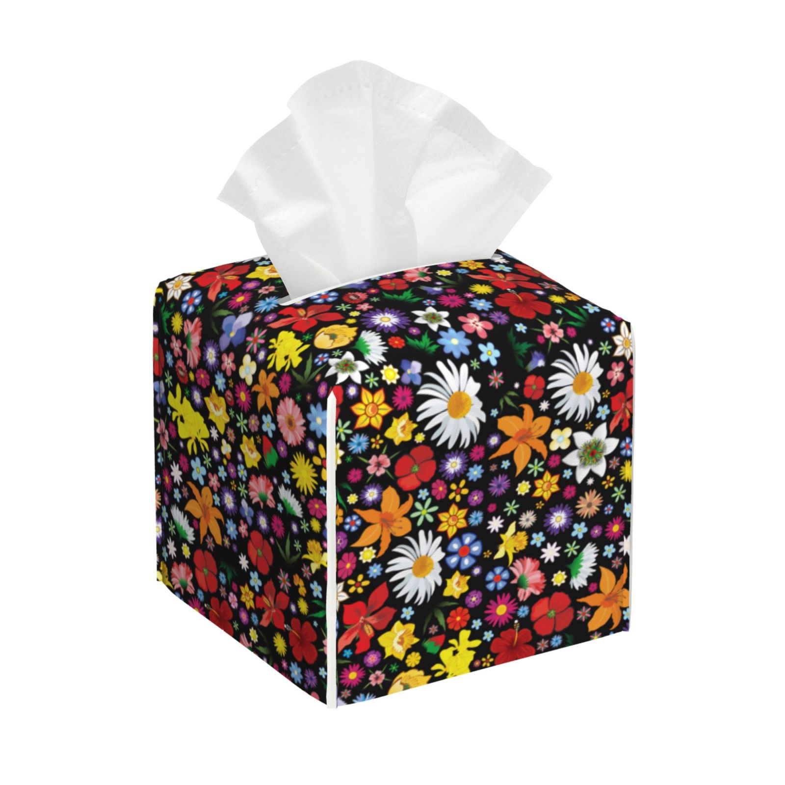Velcro Spring Box Gukieu Spring And Summer Flowers Print Leather Tissue Box, PVC ...