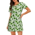 thumbnail image 1 of Gukieu St. Patrick's Day Print Women's Nightgown, A-line Round Neck Short-sleeved Nightgown Pajamas Home Wear Suitable for Home and Outing, 1 of 6