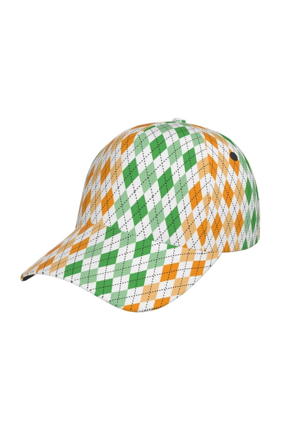 St. Patrick's day argyle Prin Baseball Cap, Adjustable Sweat-wicking Daily,Travel, Sports Cap, Unisex