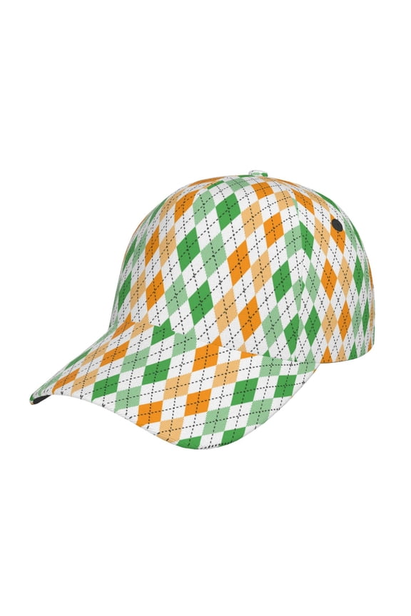 St. Patrick's day argyle Prin Baseball Cap, Adjustable Sweat-wicking Daily,Travel, Sports Cap, Unisex