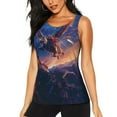 thumbnail image 1 of Gukieu Starry Sky Flying Tiger Print Women's Quick-drying Fitness Vest, Round Neck Sleeveless Fitness T-shirt, Suitable for Yoga, Sports-Small, 1 of 7
