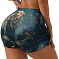 thumbnail image 1 of Gukieu Starry Sky Meditating Lion Print Women's Sports Shorts, Elastic Waist High Stretch Running Yoga Gym Sweatpants-Large, 1 of 8