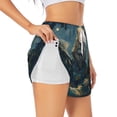 thumbnail image 1 of Gukieu Starry Sky Meditating Lion Print Women's Sports Shorts with Drawstring Elastic Waistband for Running, Yoga, Fitness-X-Large, 1 of 7