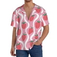 thumbnail image 1 of Gukieu Strawberries Print Men's Short-sleeved Shirts, Button-down Pocket Shirts, T-shirts, Beach Vacation Travel Summer Clothing-Large, 1 of 5