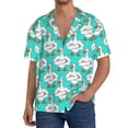 thumbnail image 1 of Gukieu Strong Goose Print Men's Short-sleeved Shirts, Button-down Pocket Shirts, T-shirts, Beach Vacation Travel Summer Clothing-Medium, 1 of 5
