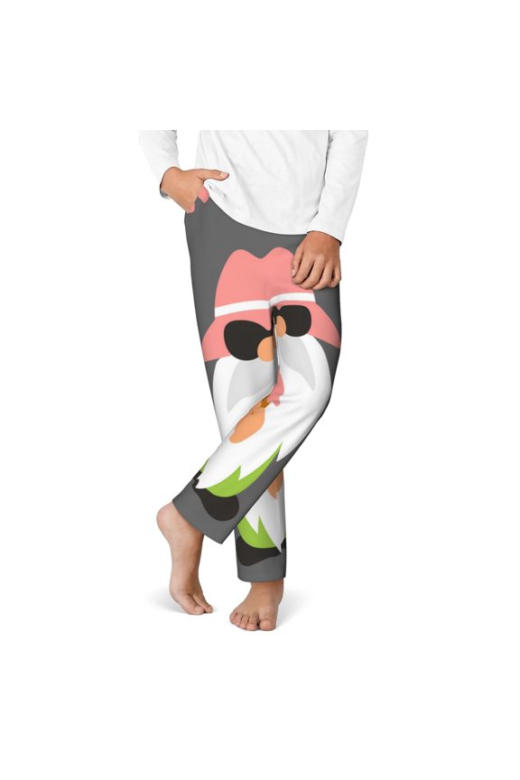 Summer Gnome 1 Print Youth Home Trousers, Elastic Waistband with Pockets for Home and Outing, Suitable for Children Aged 5-16-Medium