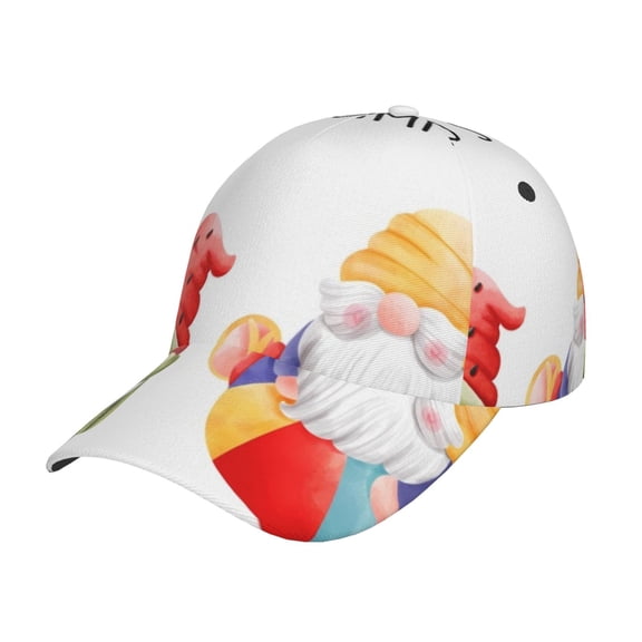 Gukieu Summer Gnome Prin Baseball Cap, Adjustable Sweat-wicking Daily,Travel, Sports Cap, Unisex