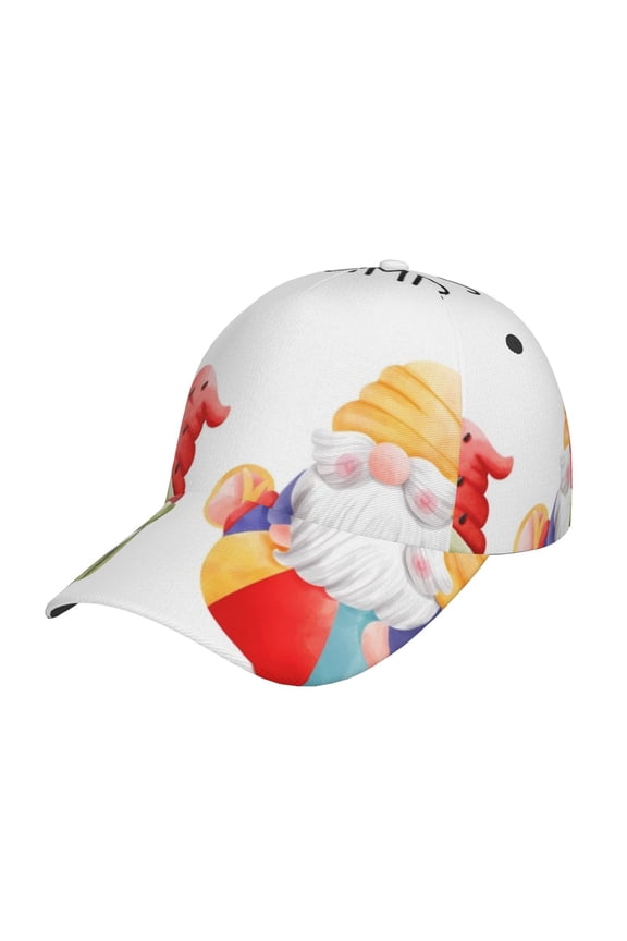 Summer Gnome Prin Baseball Cap, Adjustable Sweat-wicking Daily,Travel, Sports Cap, Unisex
