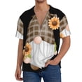 thumbnail image 1 of Gukieu Sunflower Gnomes 4 Print Men's Short-sleeved Shirts, Button-down Pocket Shirts, T-shirts, Beach Vacation Travel Summer Clothing-X-Large, 1 of 5
