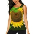 thumbnail image 1 of Gukieu Sunflower3 Print Women's Quick-drying Fitness Vest, Round Neck Sleeveless Fitness T-shirt, Suitable for Yoga, Sports-XX-Large, 1 of 7