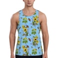 thumbnail image 1 of Gukieu Sunflowers And Bees Print Men's Quick Dry Fitness Vest, Round Neck Sleeveless Fitness Bodybuilding Top-X-Large, 1 of 7