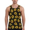 thumbnail image 1 of Gukieu Sunflowers Print Men's Quick Dry Fitness Vest, Round Neck Sleeveless Fitness Bodybuilding Top-Small, 1 of 7
