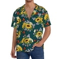 thumbnail image 1 of Gukieu Sunflowers Print Men's Short-sleeved Shirts, Button-down Pocket Shirts, T-shirts, Beach Vacation Travel Summer Clothing-Small, 1 of 5