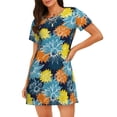 thumbnail image 1 of Gukieu Sunflowers Print Women's Nightgown, A-line Round Neck Short-sleeved Nightgown Pajamas Home Wear Suitable for Home and Outing, 1 of 6