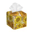 thumbnail image 1 of Gukieu Sunflowers1 Print Leather Tissue Box, PVC Waterproof Velcro Opening and Closing Square Tissue Box Holder, Suitable for Home and Office Decoration, 1 of 7