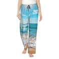 thumbnail image 1 of Gukieu Sunny Ocean Waves Print Women's Home Trousers, with Pockets and Drawstring Pajamas, Home Pajamas, Sleepwear-Large, 1 of 6