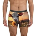 thumbnail image 1 of Gukieu Sunset Calf Flower Field Print Men's Boxer Briefs, High Elastic Moisture Wicking Boxer Briefs Underwear-Large, 1 of 5