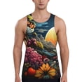 thumbnail image 1 of Gukieu Sunset Floral Fantasy Landscape Print Men's Quick Dry Fitness Vest, Round Neck Sleeveless Fitness Bodybuilding Top-Large, 1 of 7