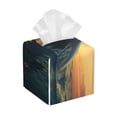 thumbnail image 1 of Gukieu Sunset Ocean Whale Print Leather Tissue Box, PVC Waterproof Velcro Opening and Closing Square Tissue Box Holder, Suitable for Home and Office Decoration, 1 of 7