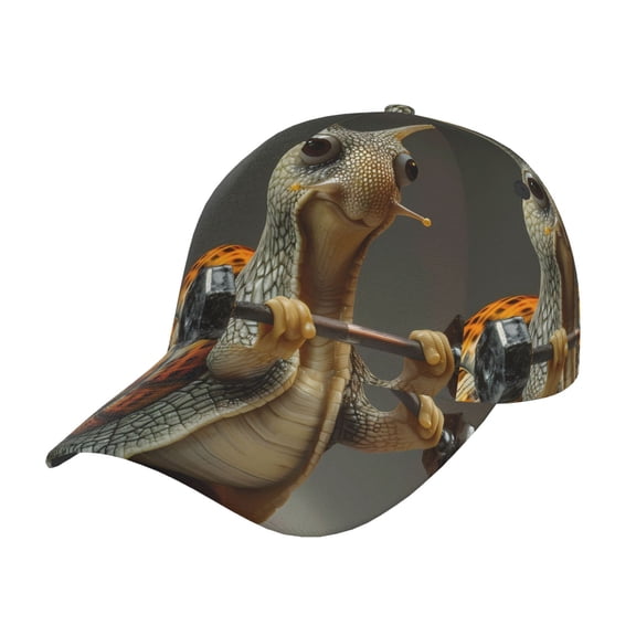 Gukieu Surreal Weightlifting Snail Prin Baseball Cap, Adjustable Sweat-wicking Daily,Travel, Sports Cap, Unisex