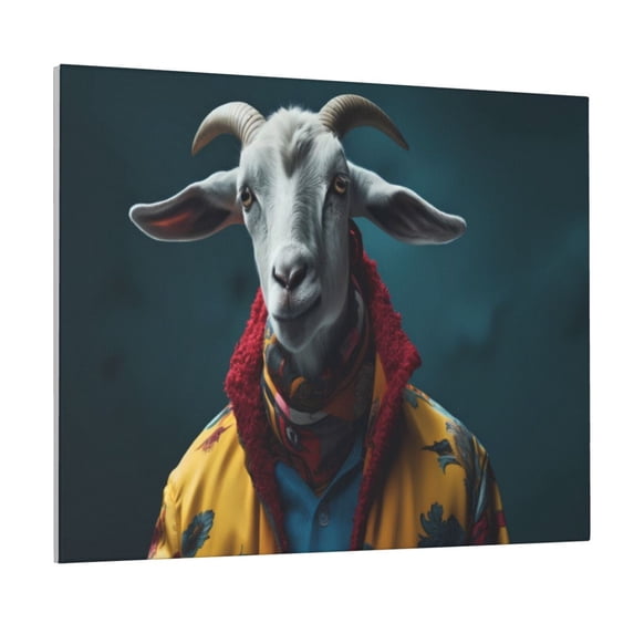 Gukieu Surrealist Goat Print Canvas Decorative Hanging Painting, Waterproof Art Wall Decoration with Frame, Suitable for Living Room, Bedroom