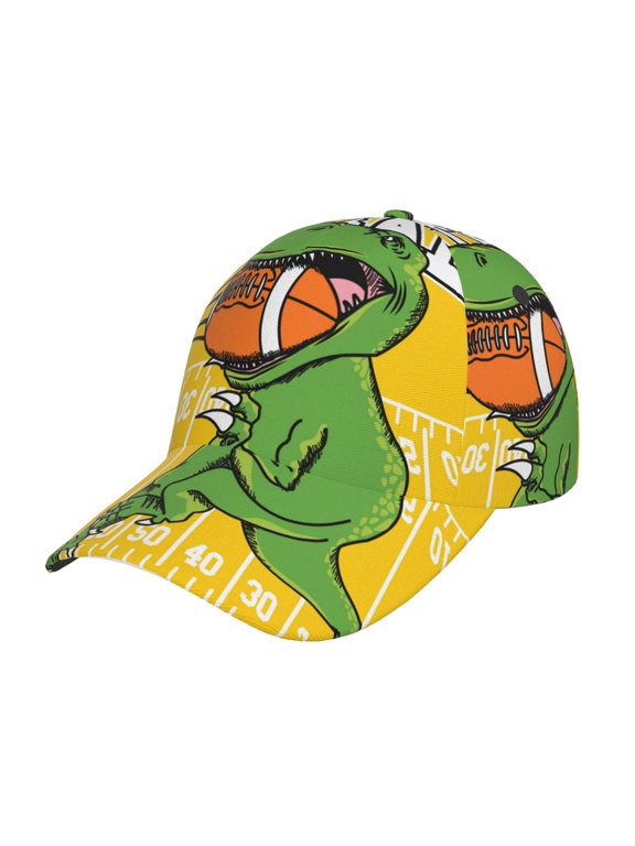 T-Rex Playing Football Prin Baseball Cap, Adjustable Sweat-wicking Daily,Travel, Sports Cap, Unisex