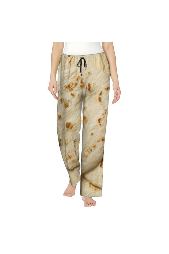 Taco Tortillas Print Women's Home Trousers, with Pockets and Drawstring Pajamas, Home Pajamas, Sleepwear-Medium