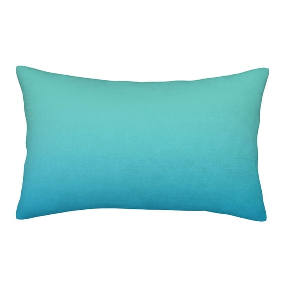Gukieu Teal Turquoise Print Plush Pillow Cover, Hidden Zipper Pillow Protector without Pillow Core, Suitable for Bedroom, Office, Car Decoration-14"x20"